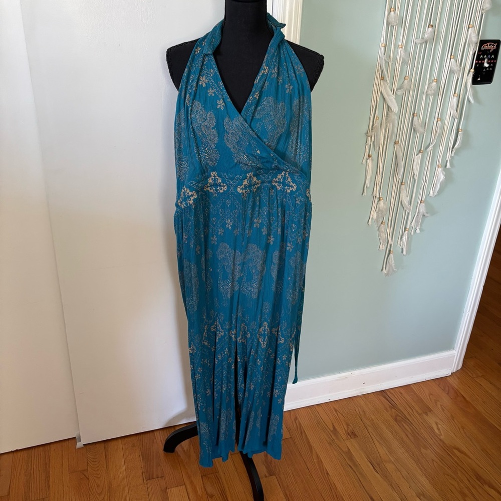Earthbound Teal & gold jumpsuit